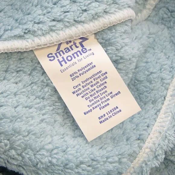 Smart Home Plush Blue Bath Towel, Hand Towel and Hair Turban Set, 3 Pieces - Picture 10 of 10